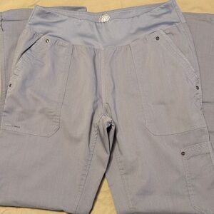 Healing Hands Women's 5-Pocket STRETCH Yoga Scrub Pants Size Small Light Grey